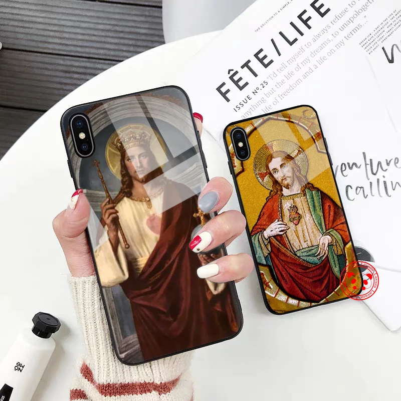 109d Divine Mercy Иисус крест Стекло чехол для Xiaomi 8 Lite 9 A1 A2 5X 6X Redmi 4X 6A Примечание 5 6 7 Pro