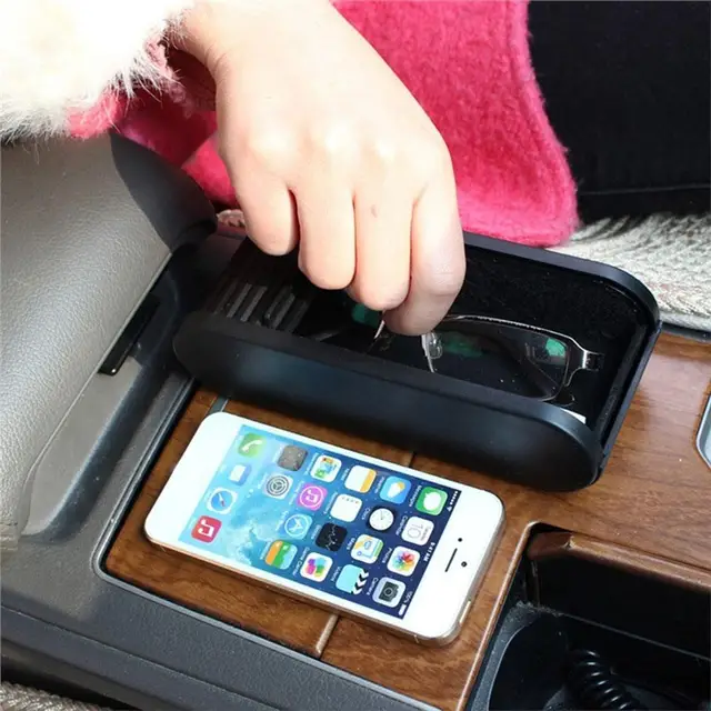 Vehicle Decor Sliding Open Case Telescopic Lock Container Console Organize Box Automobiles Stowing Tidying 2