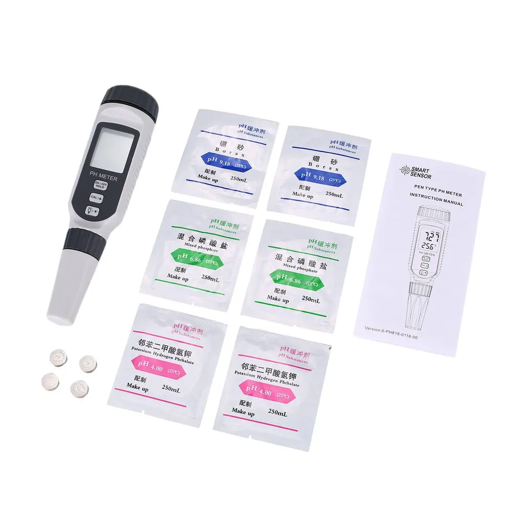 

PH818 LCD Digital PH Meter 0.00-14.00PH Pen Temperature Tester Aquarium Pool Water Quality Monitor Thermometer