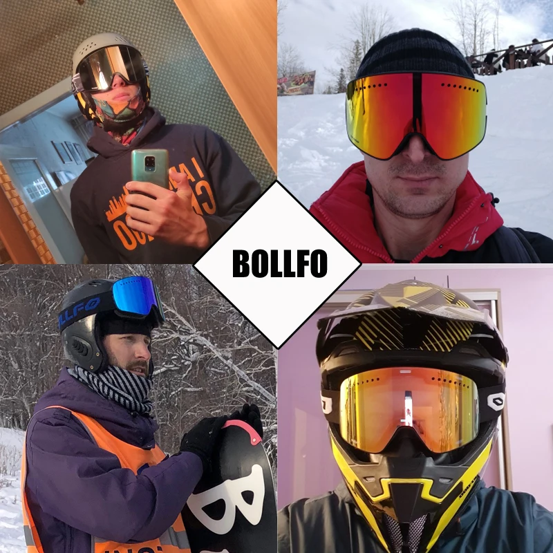 Ski Goggles Snowboard Mask For Men Women Skiing Eyewear UV400 Snow Protection Over Glasses Magnetic Mountaineering Glasses 2