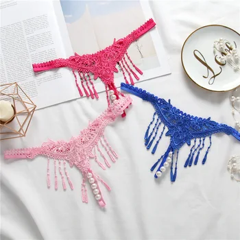 

Sexy Panties Women Tassel Pearl Massage G-string Sexy Underwear Chastity G-strings Thongs Ladies Girls Erotic Lingerie briefs