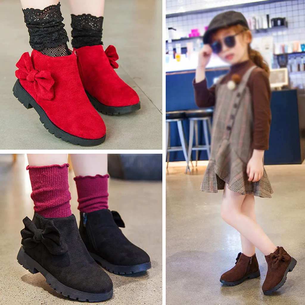 

New Fashion Children's Autumn And Winter Girls' Children's Shoes Princess Boot Modis Kids shoes Sapato bota infantil for girls