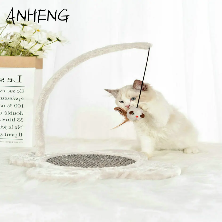 

Cat scratch board plush sisal rope mice cat toy resistance to catch bite Cat claw grinding toys pet supplies