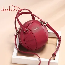 Small Ball Shape Round Shoulder Bag For Women Female PU Leather Fashion Messenger Flap Crossbody Bags Portable Women Handbags