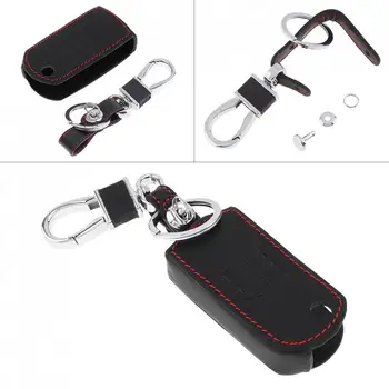 

2 Buttons 3D Leather Car Key Cover Protector Holder with Hanging Buckle Fit for Mazda 2 3 5 6 BT50 CX-5 CX-7 CX-9 RX8