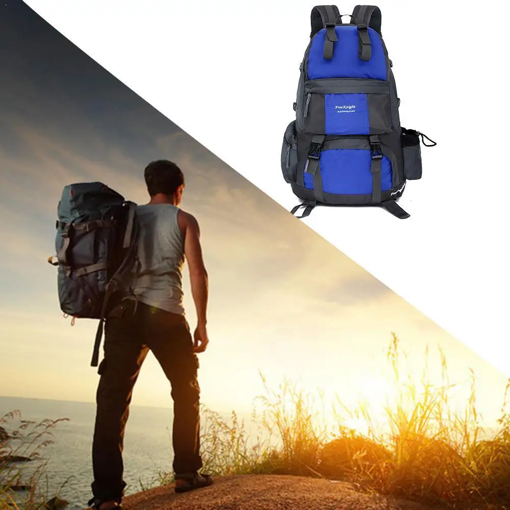 

50L Sports Bag Outdoor Waterproof Nylon Backpack Women Sports Camping Mountaineering Outdoor Hiking Men Backpac Y2I9