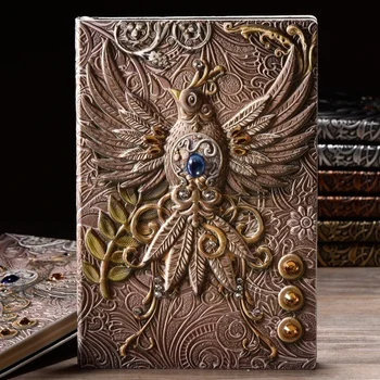Vintage 3D Embossed Leather Printing Travel Diary Travel Journal A5- Scrapbook