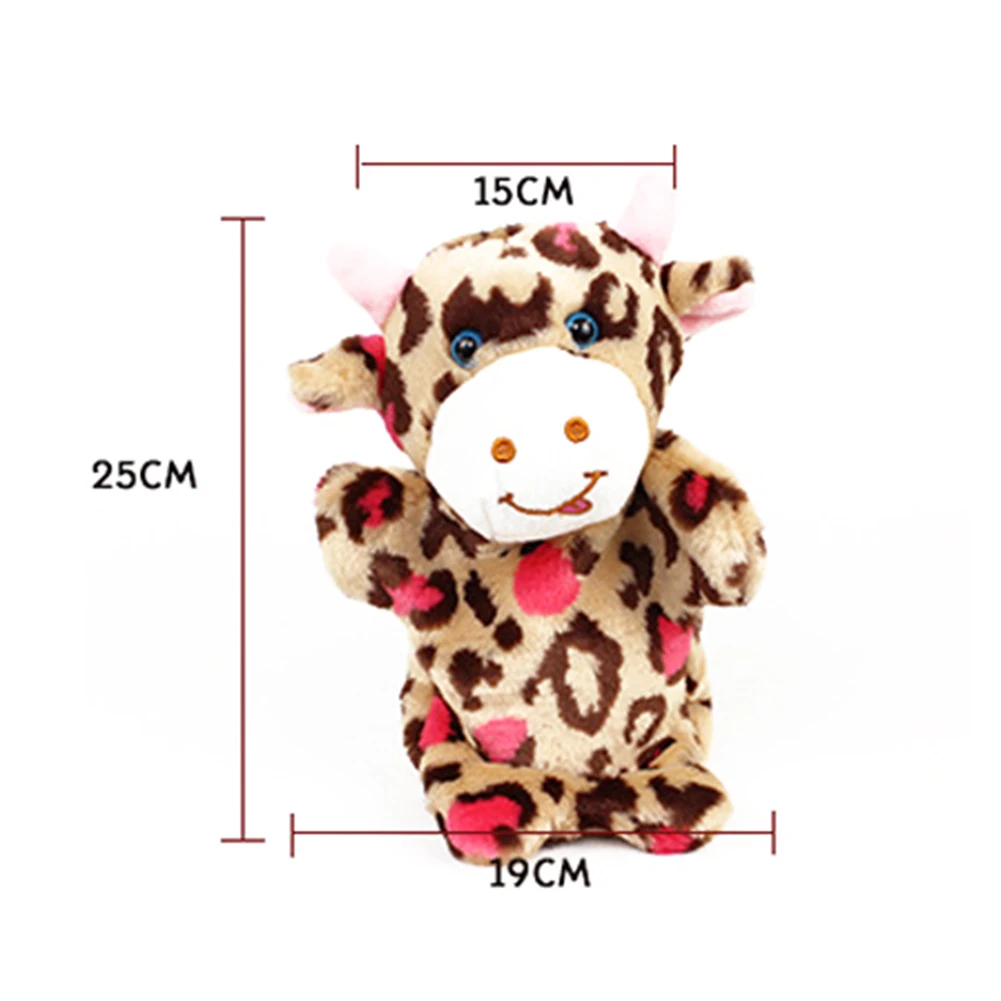 Милые Мультяшные мини плюшевые корова бык, Мул животное ручная марионетка куклы Обучающие Детские игрушки для детей, Marionetes Fantoche марионетки