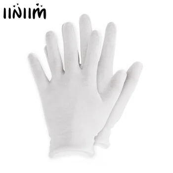 

Adult White Thin Reusable Elastic Cotton Work Gloves for Dry Hand Moisturizing Cosmetic Eczema Hand Spa Mittens Accessories