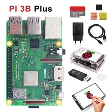 Raspberry pi 3b plus 3,5 zoll bildschirm grundlage kit mit Schutzhülle 32G TF karte und multi-karte reader und kühlkörper EU power