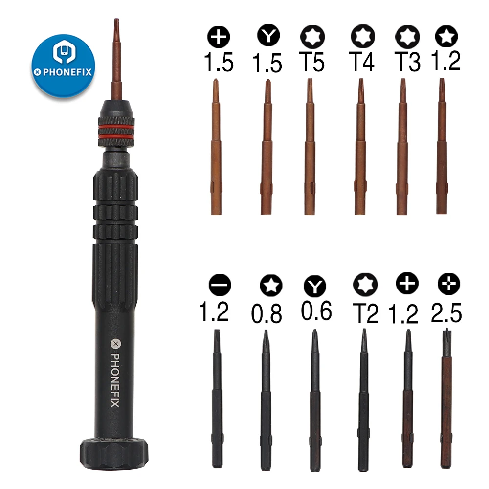 

PHONEFIX 12 IN 1 Screwdriver Set Screen Repair Kit Torx Cross Pentalobe Screwdriver for iPhone Repair Precision Screwdriver Kit