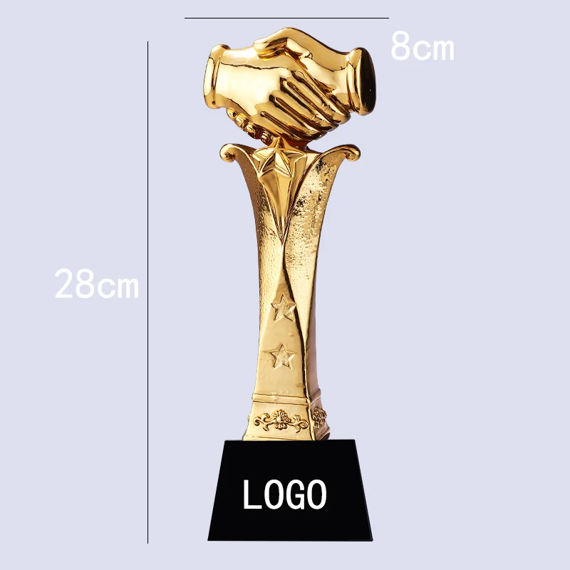 

Cooperating Star Gold-plated Trophy Medal Custom Business Cooperation Company Employee Awards Free Design Trophy Customization
