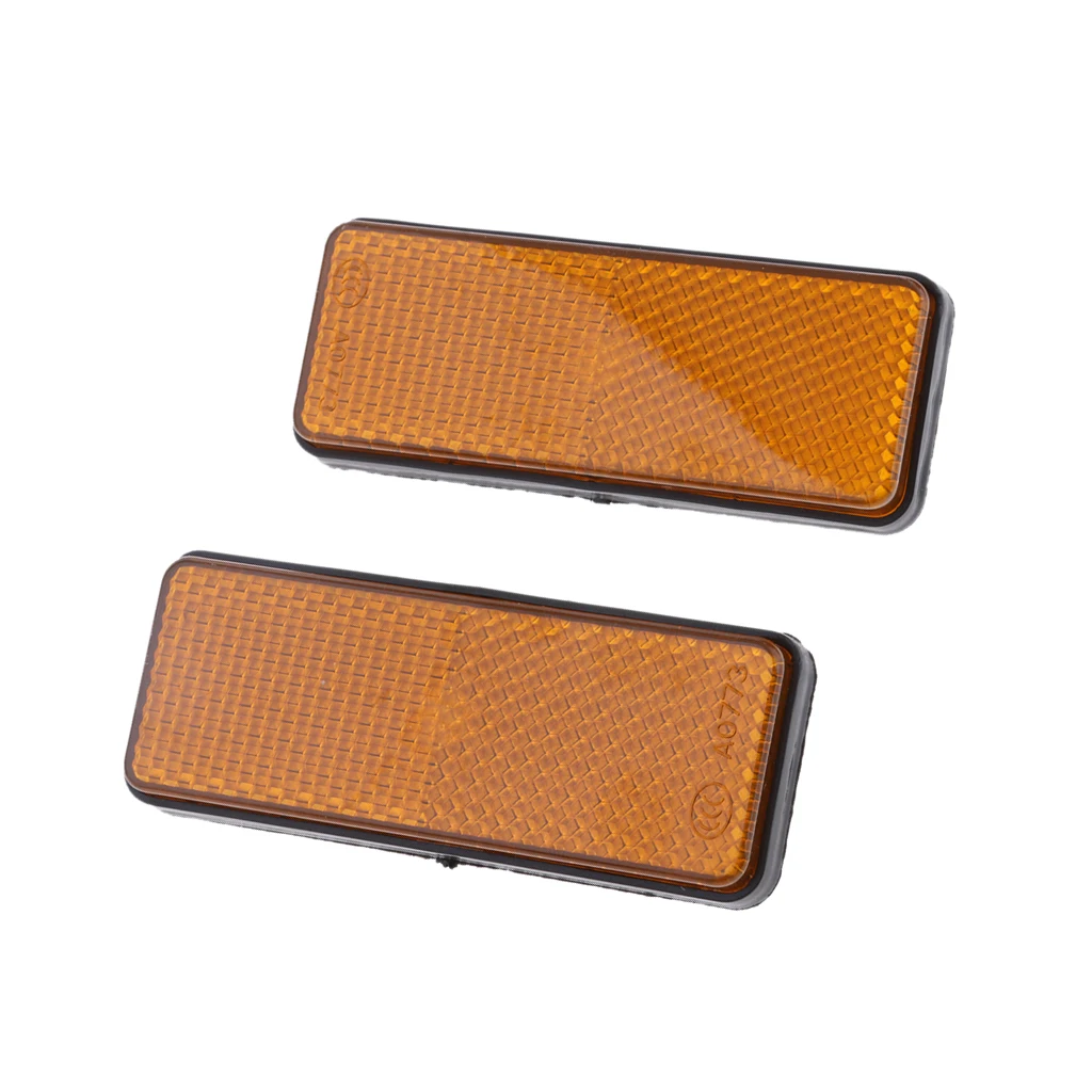 2 Pieces Universal Motorcycle Motorbike Motor Scooter Rectangle Reflectors - Yellow