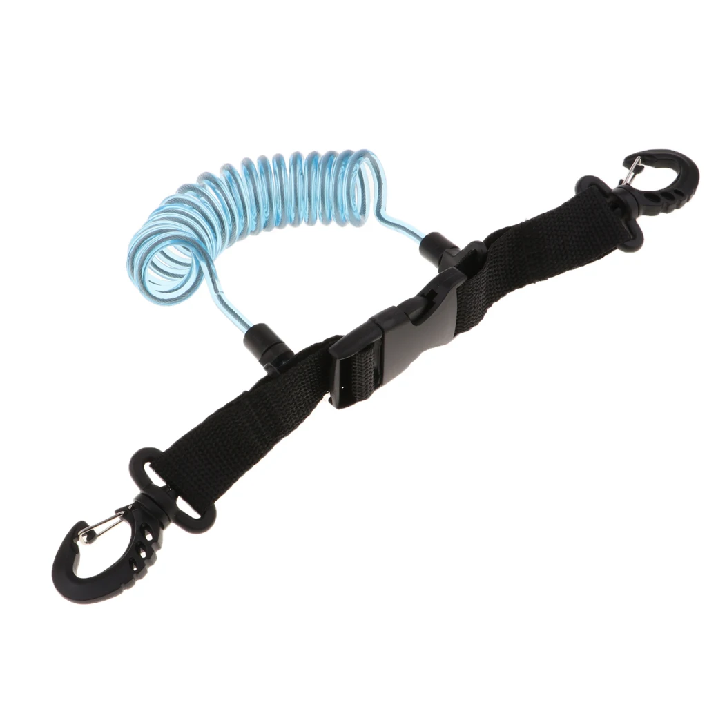 Light Blue Подводное плавание катушки шнур и защелки зажимы быстро расстегивающиеся пряжки для камеры подводная фотография факела держатель для водных видов спорта - Цвет: Light Blue