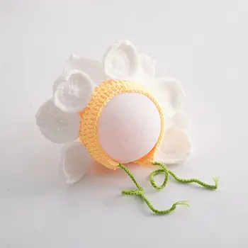 

Floral Bonnet Newborn Photography Prop Vintage Flower Hat Ruffle Cap Shower Gift P31B