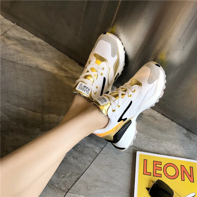 Female Vulcanized Shoes Women Spring Breathable Round Head Sports Shoes Woman Mesh Running Shoes Ladies Casual Sneakers New