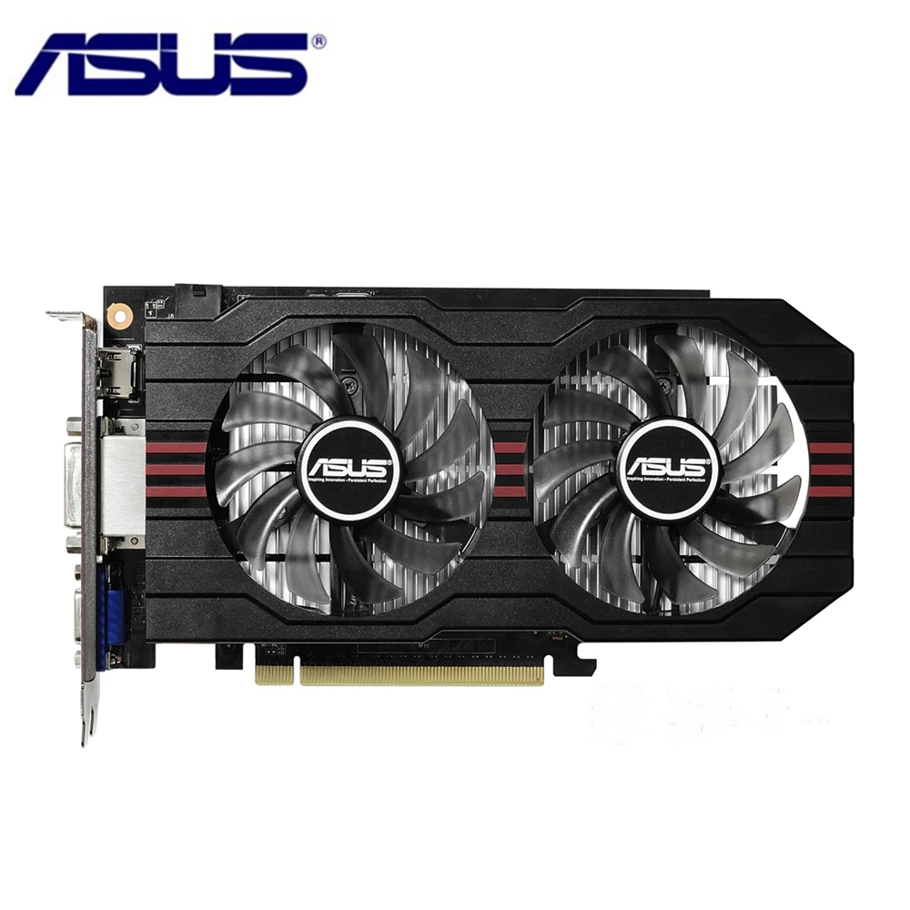 Видеокарта ASUS GTX 750 Ti 2 Гб 128 бит GDDR5 графические карты для nVIDIA Geforce 750Ti б/у VGA GTX750TI 1050