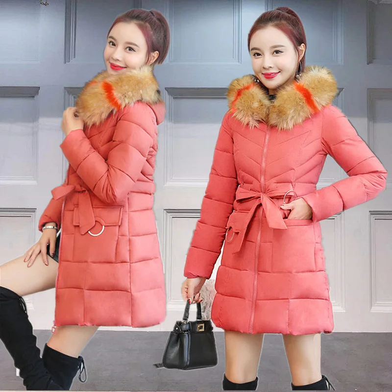 

Cotton Coat Women's Mid-length Korean-style Students Loose-Fit Cotton-padded Jacket Harajuku Wind Winter Slim Fit Cotton-padded