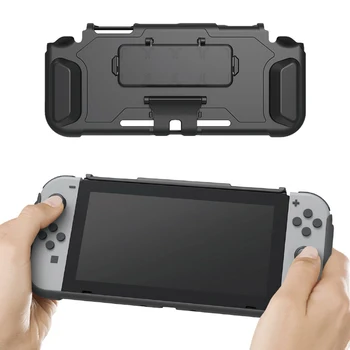 

Practical Shockproof TPU Shell Anti Scratch Console Protective Case With Game Cards Slots Cover Adjustable Stand Full For Switch