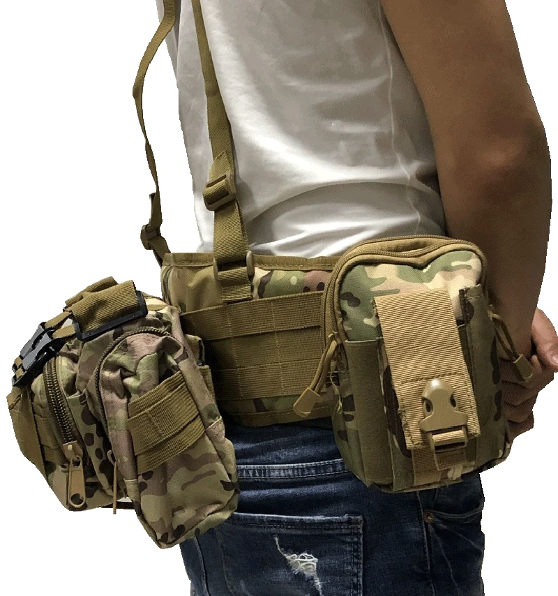 

Molle Tactical Belt Girdle Waist Support Army Molle Waist Bag Carabiner Carrier Outdoor Combat Waist Belt Adjustable Soft Padded