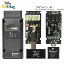 OBD2 OPCOM V1.99 для Opel сканер кодов OP COM CANBUS OPCOM лучше, чем ELM327 obd2