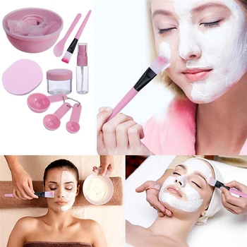 

10 Pcs DIY Facial Mask Mixing Tool Set Mask Bowl Spatula Brush Pressure Cleaning Bottle For Skin Care