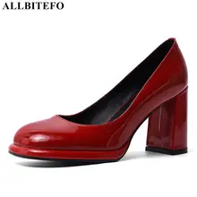 ALLBITEFO/пикантные Вечерние туфли на высоком каблуке из натуральной кожи; женская обувь на высоком каблуке; свадебные туфли для девочек; женская обувь на каблуке