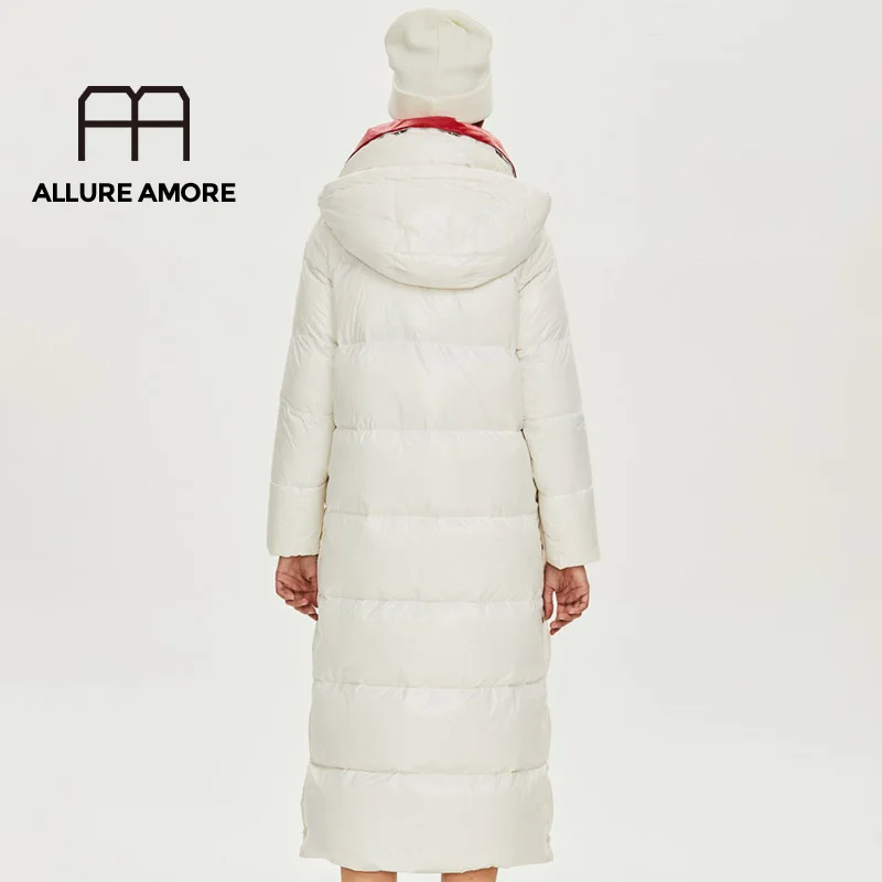 Allure Amore, женские зимние водонепроницаемые длинные пальто размера плюс, толстые большие размеры, черные, темно-синие женские пуховики abrigo muje