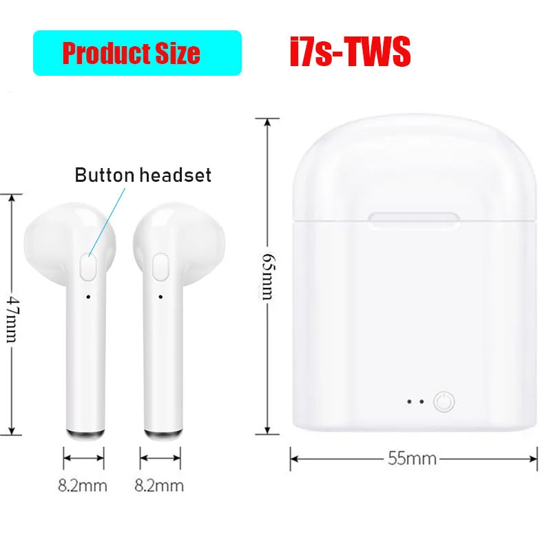 I7S TWS VS i10 tws Bluetooth наушники портативные беспроводные наушники с зарядным устройством мини bluetooth гарнитуры универсальный тип