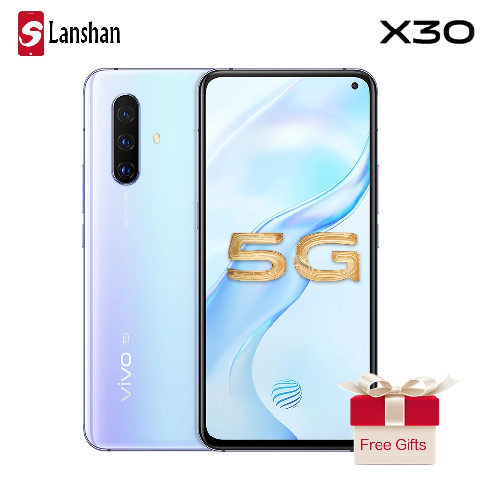 Vivo X30 мобильный телефон с 6 3-дюймовым дисплеем ОЗУ 8 Гб ПЗУ 256 ГБ 64 мп + 32 МП 20x Zoom NFC
