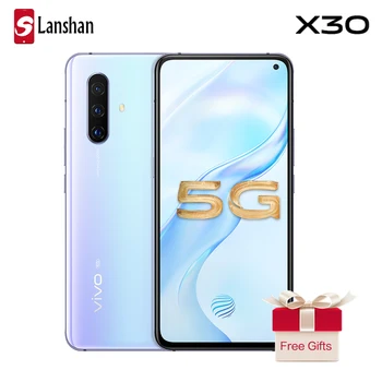 شراءالأصلي فيفو X30 5G الهاتف المحمول 6.44 بوصة 8GB 256GB 64MP + 32MP 20x التكبير NFC Exynos 980 الروبوت 9 ID الوجه بصمة الذكي
