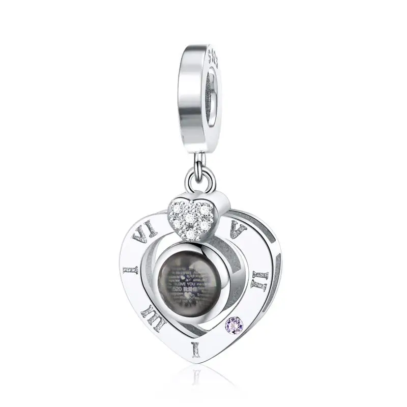 DALARAN, серебряные бусины 925 пробы, браслет Pandora, 100 языков, I Love You, проецирующий Шарм, подарок на день Святого Валентина