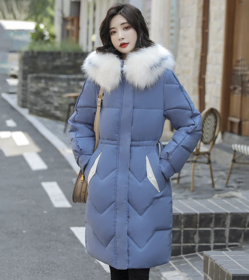 Новое поступление 2019, зимняя куртка для женщин с искусственным мехом, с капюшоном, Дамская парка, верхняя одежда, теплое Женское пальто