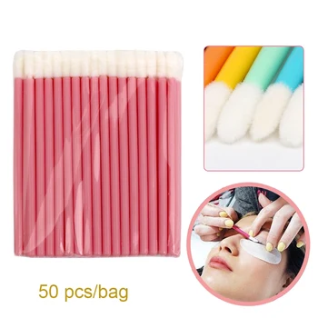 

50pcs Disposable Eyeshadow Lip Applicator Cosmetic Makeup Lip Brush Lipstick Lip Glossy Applicator Wands Pen Cleaner Gloss Brush
