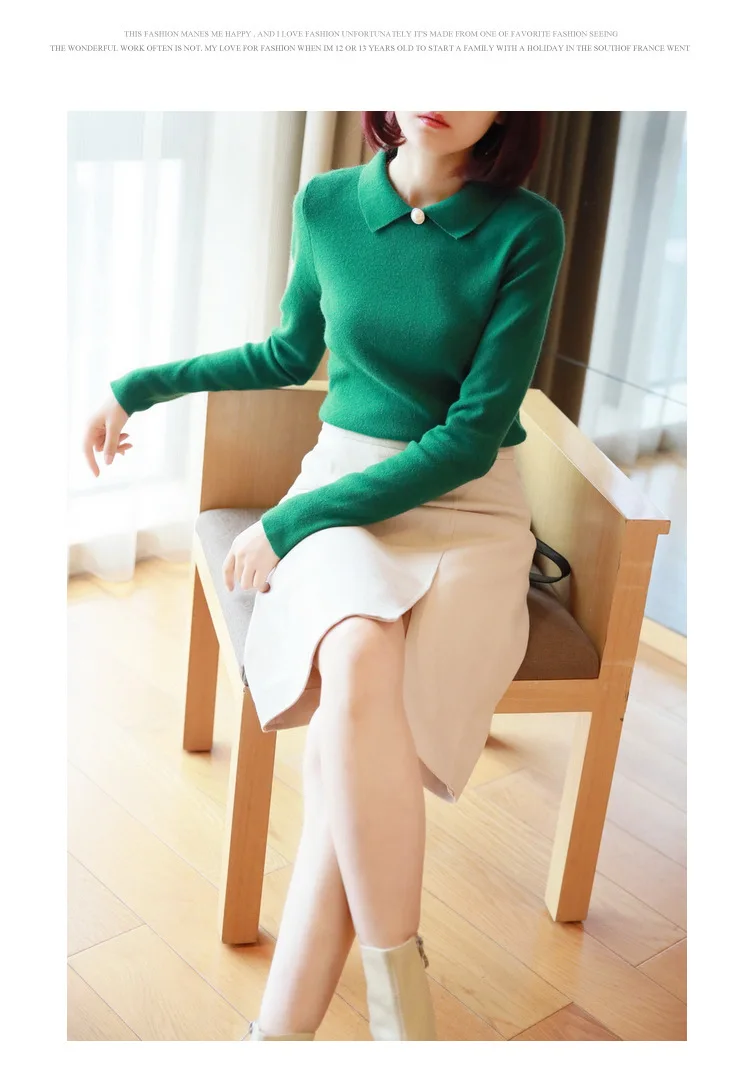 Autumn and winter doll collar bottoming loose sweater Ms. cultivating long-sleeved pullover autumn new women