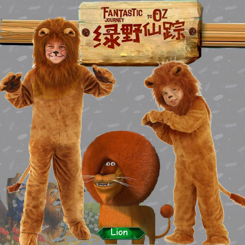 Child Deluxe Lion King Costume Baby Kids Animal Carnival Halloween Cosplay Costumes Fancy Movie Role Jumpsuits