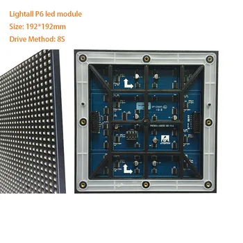 

P6 smd led module 192*192mm 32*32 pixels Waterproof full color led matrix rgb Outdoor IP65 led display pantalla led taxi screen