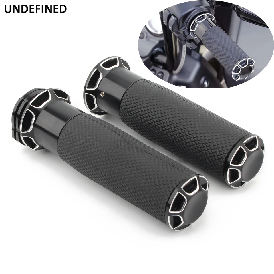 HDBUBALUS Handgrepen 1 Inch Motorfiets Stuurgrepen Kabel Gasklep Compatibel voor Harley Sportster Touring Dyna Softail 883 1200 Dyna Softail V-Rod Chrome