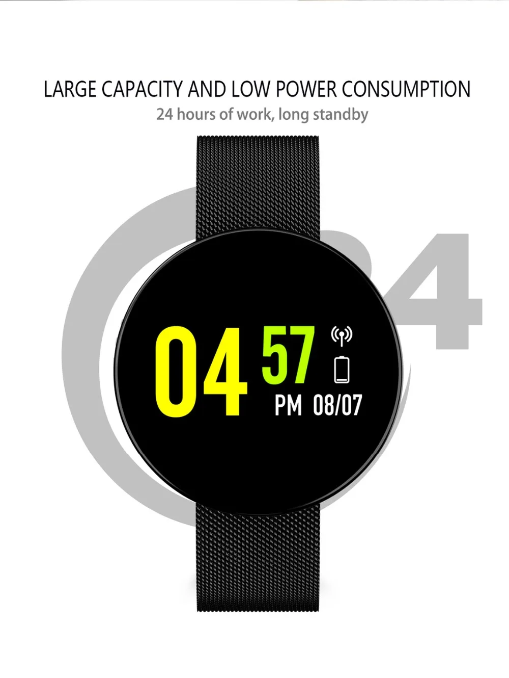 696 LJL11 Z8 Round Alloy body Smart Bracelet Fitness Tracker Watch Waterproof Band Sleep Monitoring Weather Forecast Smart Band