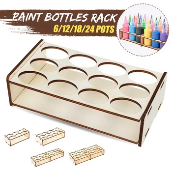 

2020 New 6/12/18/24 Pots Wooden Pigment Paint Bottle Rack Organizer Storage Stand Holder Crafts Tools