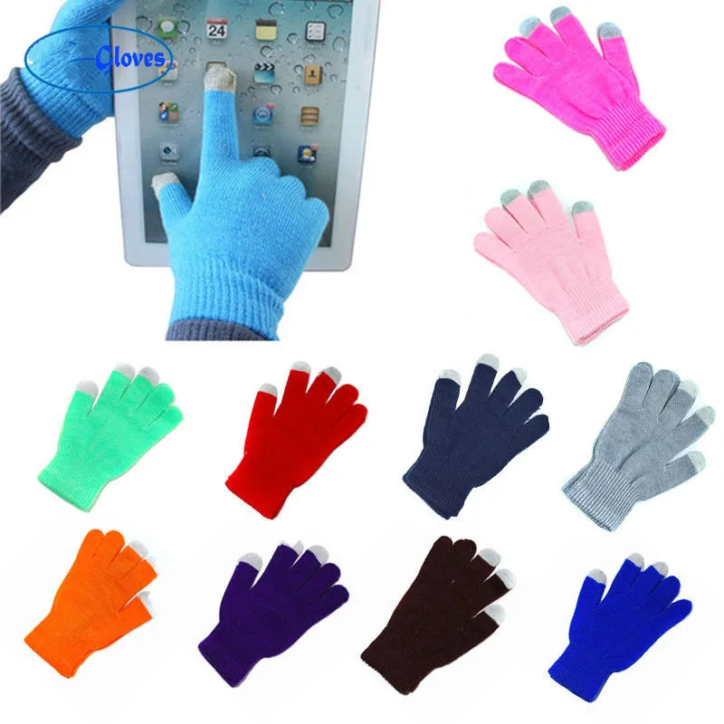 

1Pair Unisex Winter Warm Capacitive Knit Gloves Hand Warmer for Touch Screen Smart Phone Female Gloves 2019 Fingerless Gloves