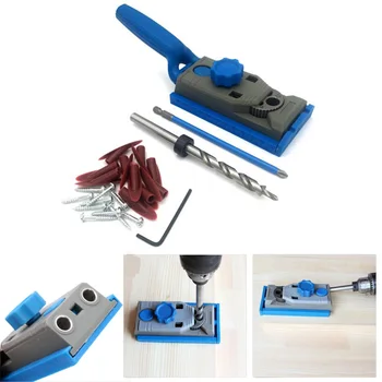 

Woodworking Pocket Hole Jig Plugs Allen Key Doweling Joinery Mixed Drill Guide