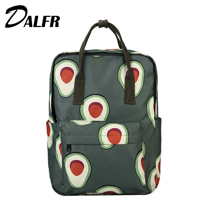 

DALFR Women Canvas Backpacks INS Fashion Printing School Bags Backpack for Teenagers Girls Casual Wild Book Bag Travel Bag