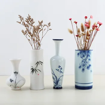 

Classical Ceramic Artificial Arrangement Vase Home Decorations Crafts for Dried Flowers Plants Holder Bamboo Plum Pattern Vases