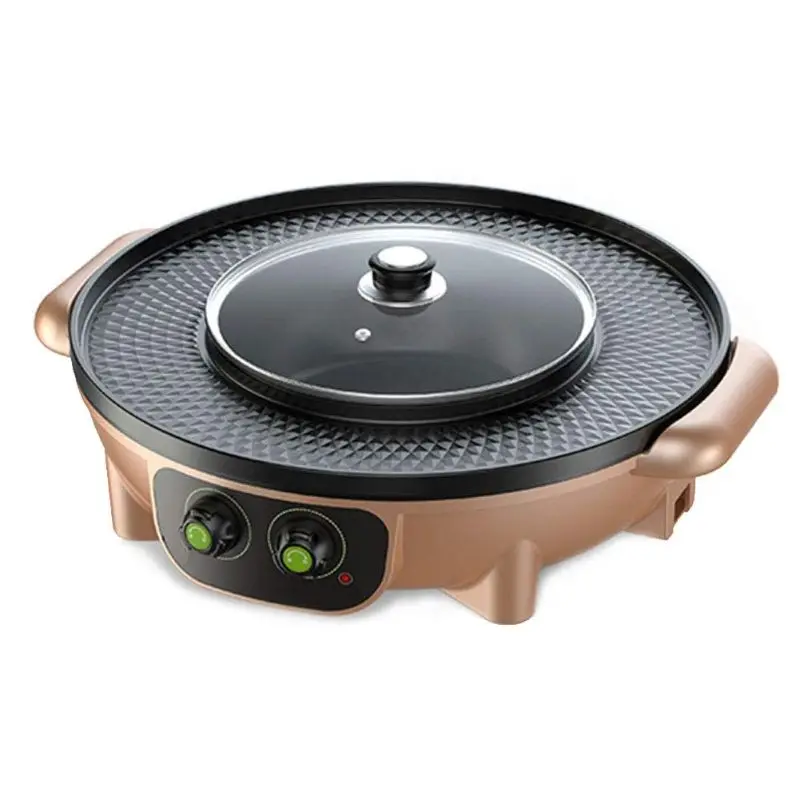 

Korean Barbecue Hot Pot Dual Pot Built-in Cooking Pot Electric Hot Pot Electric Barbecue Electric Baking Mould