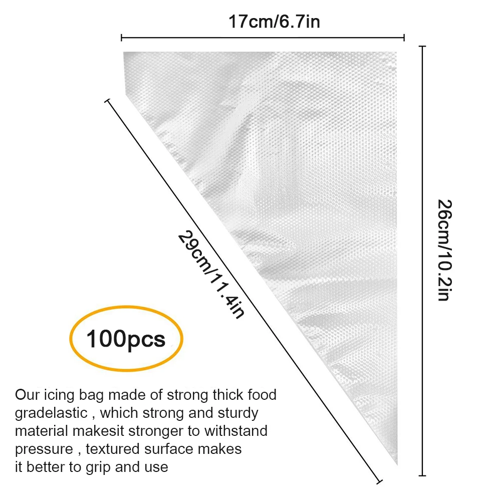 100 шт./лот одноразовые мешки для украшения торта Кондитерские пакеты для украшения торта Декор кекса