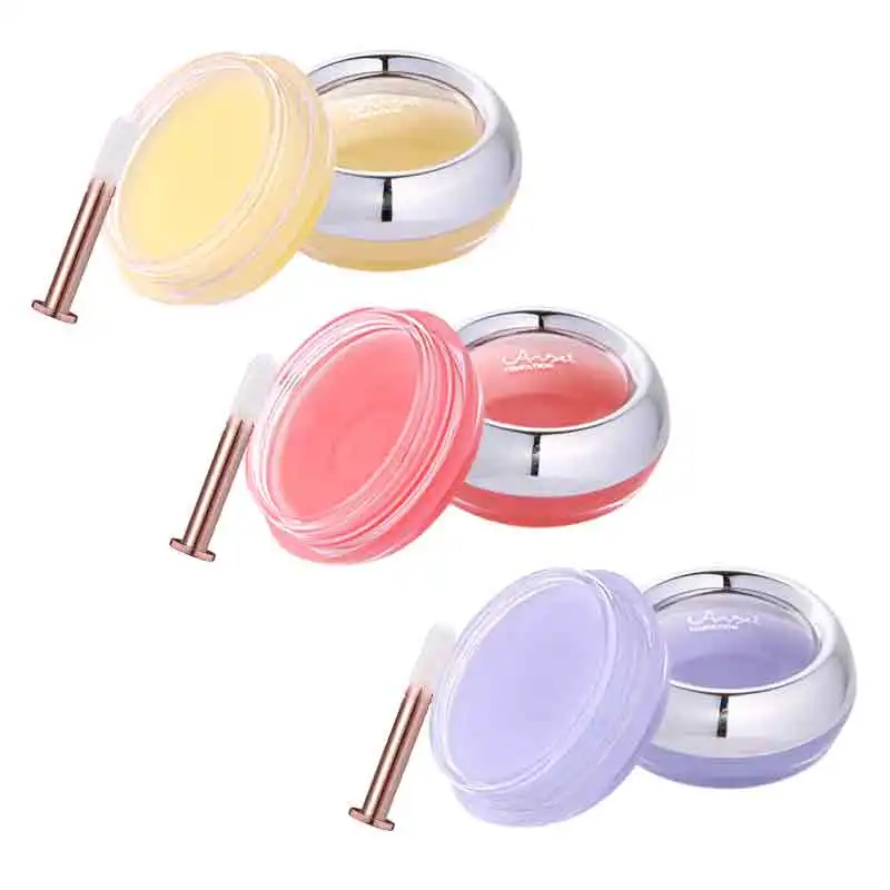 3pcs/set moisturizing lip mask with brush temperature change color pink transparent gel long lasting lip repaire cream MA043