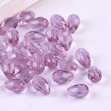  Teardrop Pear Shape Faceted Solid Colors Crystal Glass 5x3 7x5 12x8mm 15x10mm 18x12mm Loose Crafts Beads for Jewelry Making DIY 