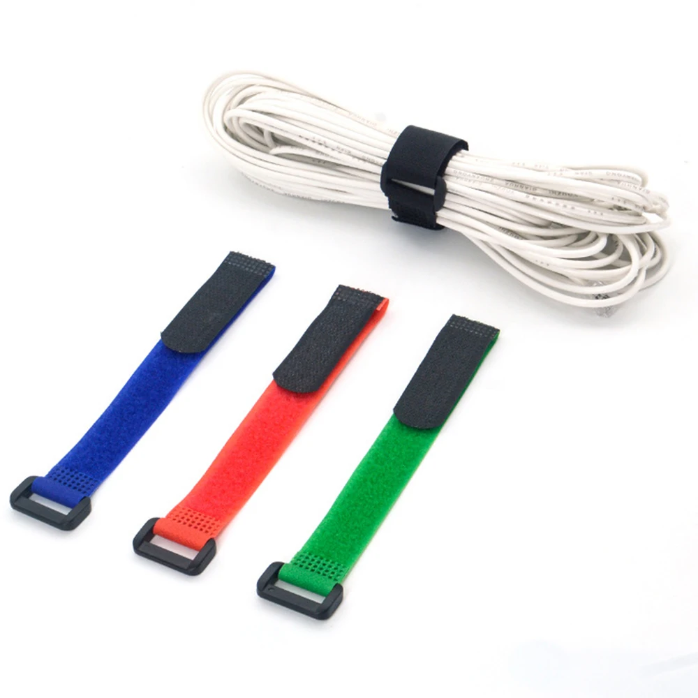 Nylon Cable Ties Reusable Reverse Buckle Strap Self-adhesive Wire Arrangement Hook And Loop 10PCS