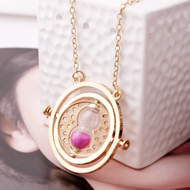 gold pink Harri ожерелье Поттер серия Волшебный подарок для леди Девушки Золото стукается время-Тернер хогварт кулон с крестражем цепочка Giratiempo Bijoux - Цвет: gold pink